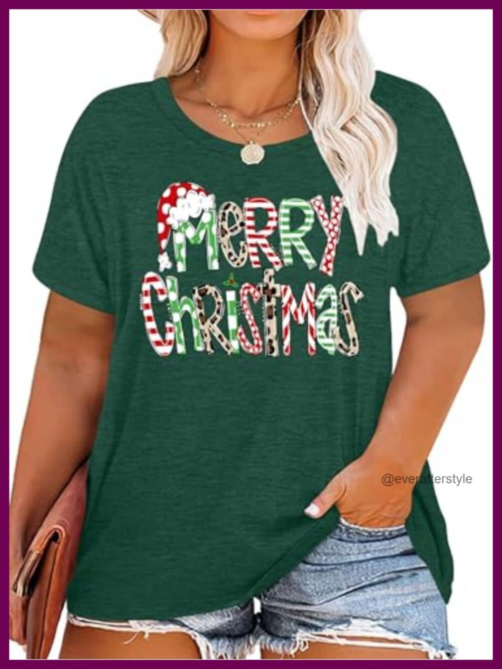 Plus Size Christmas Shirt Leopard Print Tree Holiday Top